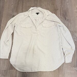 Women’s Ann Taylor White Polka Dot Blouse